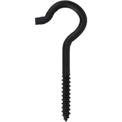 Hillman Builders Hardware 322675 0.263 x 4.43 in. Figure Ceiling Hooks  Black