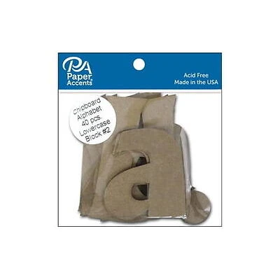 Chipboard Alphabet 4  Block#2 Lower 40pc Natural