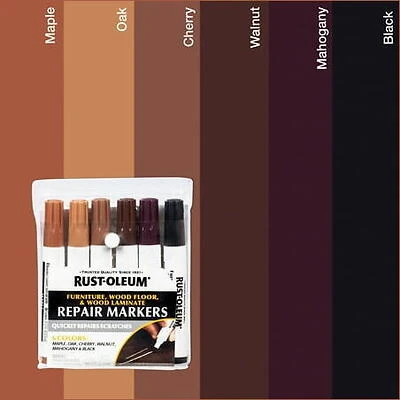 Rust-Oleum Wood Repair Markers- Assorted Colors  6 Pack