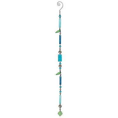 Sunlight Waves Blue Beaded Glass Hanging Garland
