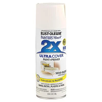 Rust-Oleum Painter's Touch 2X 249860 Spray Paint, Semi-Gloss Ivory Bisque, 12 Oz