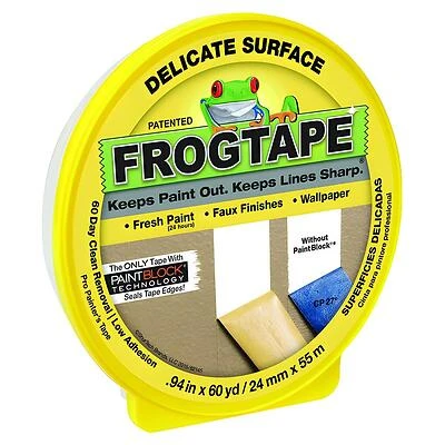 FrogTape 280220 Painting Tape, 60 yd L, 0.94 in W, Yellow