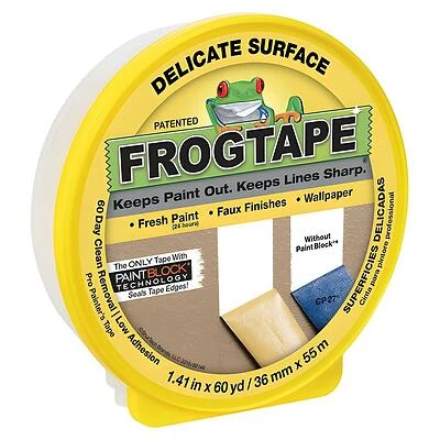 FrogTape 280221 Painting Tape, 60 yd L, 1.41 in W, Yellow