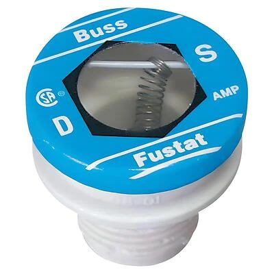 Bussmann S Series BP/S-10 Plug Fuse, 10 A, 125 V, 10 kA Interrupt, Plastic Body, S, Low Voltage, Time Delay Fuse