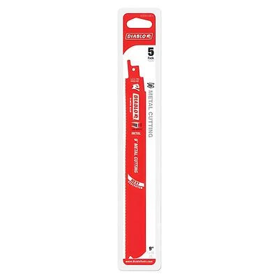 Diablo DS0914BF5 Reciprocating Saw Blade, 1 in W, 9 in L, 14/18 TPI