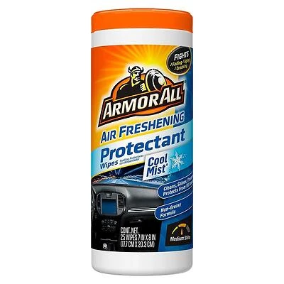 Air Freshening Protectant Wipes, Cool Mist Scent, 25 Count