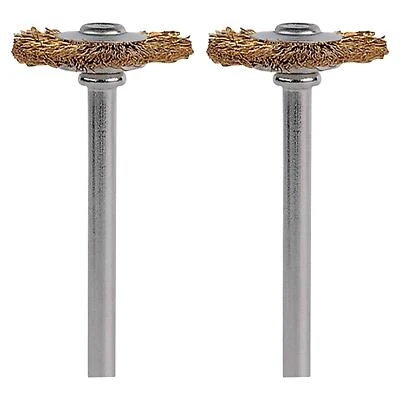 Dremel 535-02 Brush, 3/4 in Dia, 1/8 in Arbor/Shank, Crimped Bristle, Brass Bristle