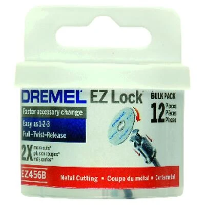 Dremel EZ Lock Series EZ456B Cut-Off Wheel, 1-1/2 in Dia, 1/8 in Thick, 1/8 in Arbor