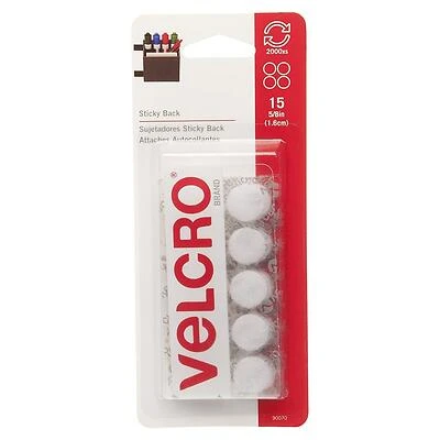 VELCRO Brand 90070 Hook and Loop Fastener, 5/8 in W, Nylon, White, Rubber Adhesive