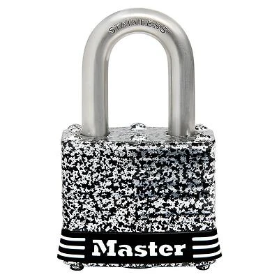 Master Lock 3SSKADHC Weatherproof Laminated Keyed Padlock, Stainless Steel, 1.5-In.