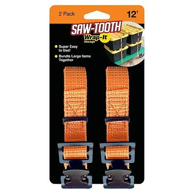 8037155 1 x 12 ft. Wrap-it Saw Tooth, Orange - Pack of 2