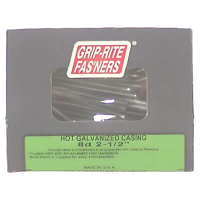 Grip-Rite 16HGCAS1 Casing Nails, #10 x 3-1/2 In., Hot-Galvanized Steel, 1 Lb.