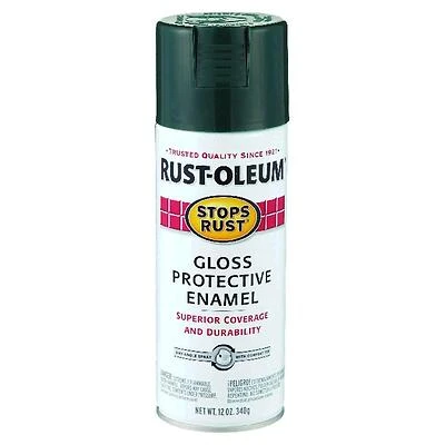 Rust-Oleum 7733830 Stops Rust Spray Enamel, Dark Hunter Green Gloss, 12 Oz