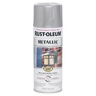 Rust-Oleum 7271830 Stops Rust Metallic Spray Paint, Silver, 11 Oz.
