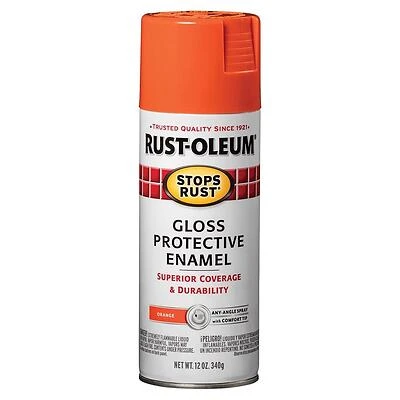 Rust-Oleum 214084 Stops Rust Spray Enamel, Orange Gloss, 12 Oz