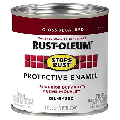 Rust-Oleum 7765730 Stops Rust 1/2-Pint Gloss Regal Red Enamel