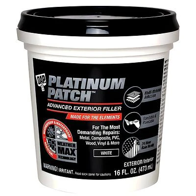 Dap 18740 Weatherproof Patching Compound, White, 16 Oz.