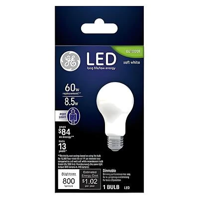 LED Light Bulb, Warm, Soft White, 800 Lumens, 8.5 Watt