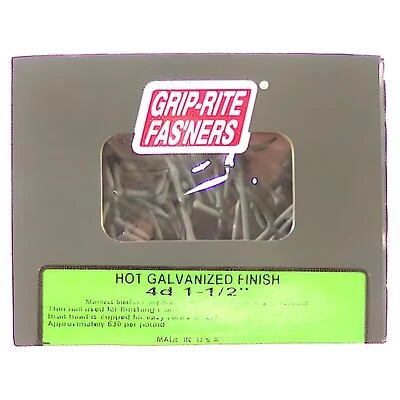 Grip-Rite 8HGF1 8D 2-1/2 In. Hot-Dipped Galvanized Finishing Nails, 1 Lb Box