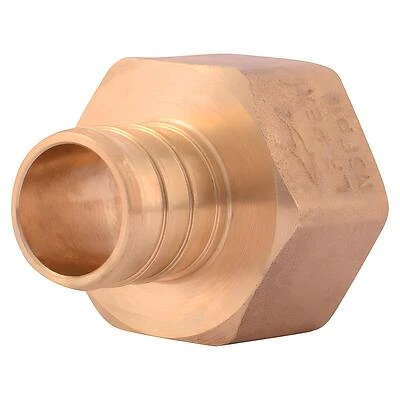 SharkBite UC088LFA5 Pipe Adapter, 3/4 in, Barb x FNPT, PEX-A, Brass, 80 to 160 psi Pressure