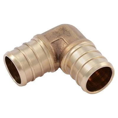 SharkBite UC256LFA10 Pipe Elbow, 3/4 in, Barb, 90 deg Angle, Brass, 80 to 160 psi Pressure