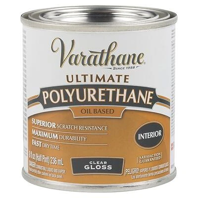 Varathane Gloss Polyurethane, Oil-Based Interior Finish, 1/2 Pt.