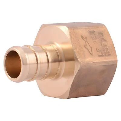 SharkBite UC072LFA10 Pipe Adapter, 1/2 in, Barb x FNPT, PEX-B, Brass, 80 to 160 psi Pressure