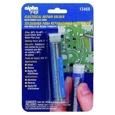 AlphaFry Rosin Core Solder, 0.05 in Dia, Lead/Tin, 0.75 oz