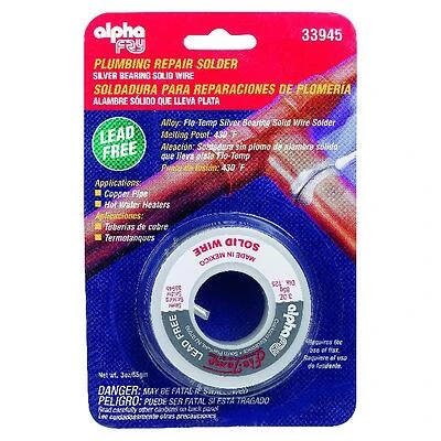 Alpha Fry AM33945 Lead-Free Plumbing Solder, 1/8 in Dia, 3 oz Spool