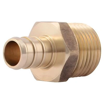 SharkBite UC120LFA10 Pipe Adapter, 1/2 in, MNPT, PEX-B, Brass, 80 to 160 psi Pressure