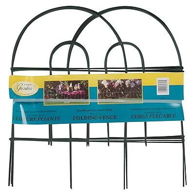 Green Round-Top Garden Fence, 18-In. x 8-Ft.