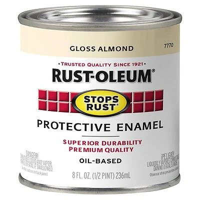 Rust-Oleum 7770730 Stops Rust Gloss Almond Enamel, 1/2 Pint