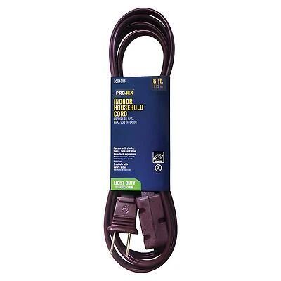 Projex Indoor Extension Cord, 16/2 SPT-2, 3 Outlets, 6 Ft.