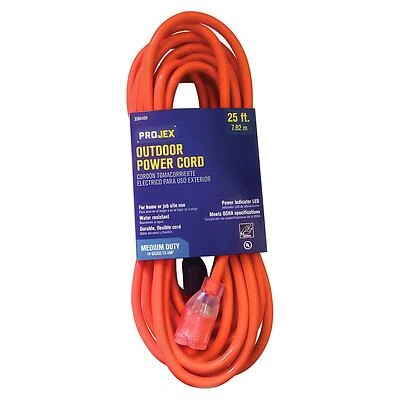 Projex OU143JTW025OGP Extension Cord, 25 Ft., 14/3 SJTW, Orange