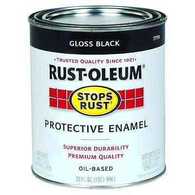 Rust-Oleum 7779504 Stops Rust Gloss Black Enamel, 1 Qt.
