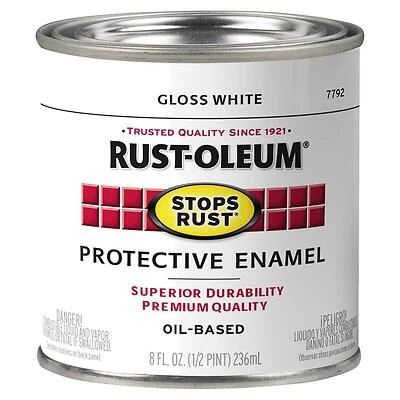 Rust-Oleum 7792730 Stops Rust Protective Enamel, Gloss White, 1/2 Pint