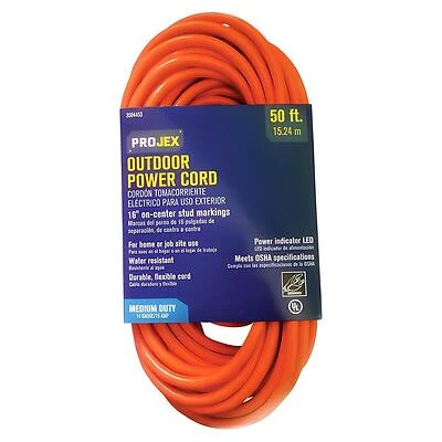 Projex OU143JTW050OGP 50 Ft. Orange Extension Cord, 14/3 SJTW