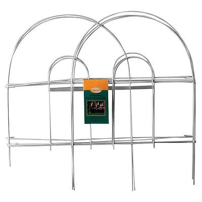 Panacea 89313 White Round-Top Garden Fence, Steel, 18-In. x 8-Ft.