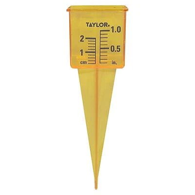 Taylor 2728 Sprinkler and Rain Gauge, 1 In, Yellow