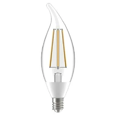 GE LED+ 93121492 Dusk To Dawn Light Bulb, CAC Lamp, 60 W Equivalent, Candelabra (E12) Lamp Base, Non-Dimmable, Clear