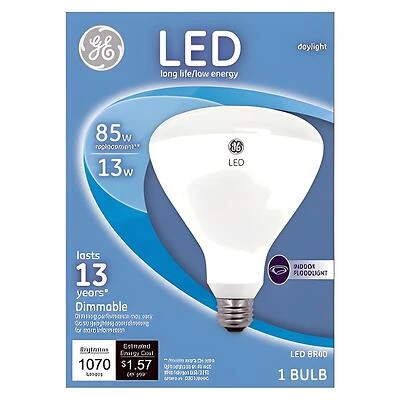 GE 35316 LED Floodlight Bulb, BR40, Daylight, 13 Watt, 1,070 Lumens