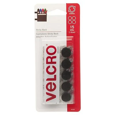 VELCRO Brand 90069 Hook and Loop Fastener, 5/8 in W, Nylon, Black, Rubber Adhesive