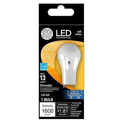 GE 93129433 LED Specialty Bulb, Soft White, A19, GU24 Base, 15W