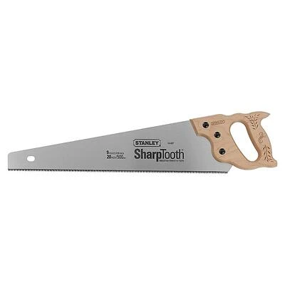 Stanley 15-087 Short-Cut Hand Saw, 20 In., 8 TPI, Wood Handle