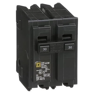 Square D Homeline HOM230CP 30-Amp Double-Pole Circuit Breaker, 120/240V