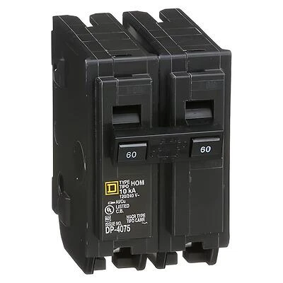Square D HOM260CP Homeline 60-Amp Double-Pole Circuit Breaker, 120/240V