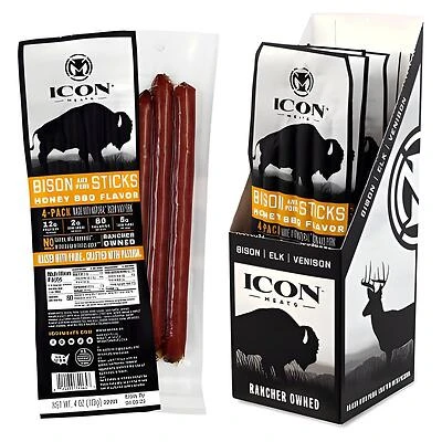 Icon Meats 8-10033-74065-7 Meat Snack, Stick, Honey BBQ, 4 oz