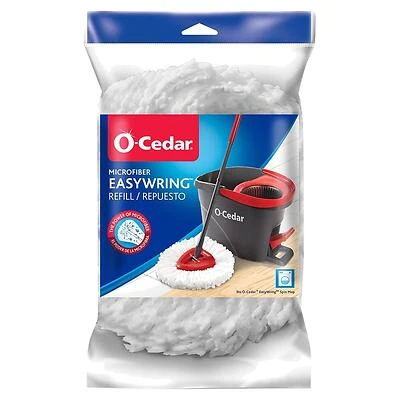 O-Cedar EasyWring 148474 Spin Mop Refill, Microfiber, White