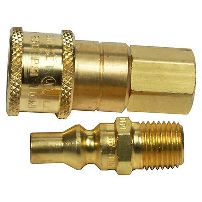 Mr. Heater Brass Quick Connector, 1/4-In. MP x 1/4-In. FP