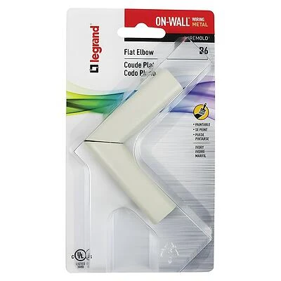 Wiremold B-6 Raceway Elbow, Flat, Metal, Ivory